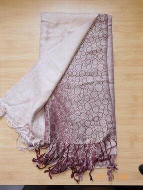 Women's Reversible Scarf Shawl in Blush and Mauve